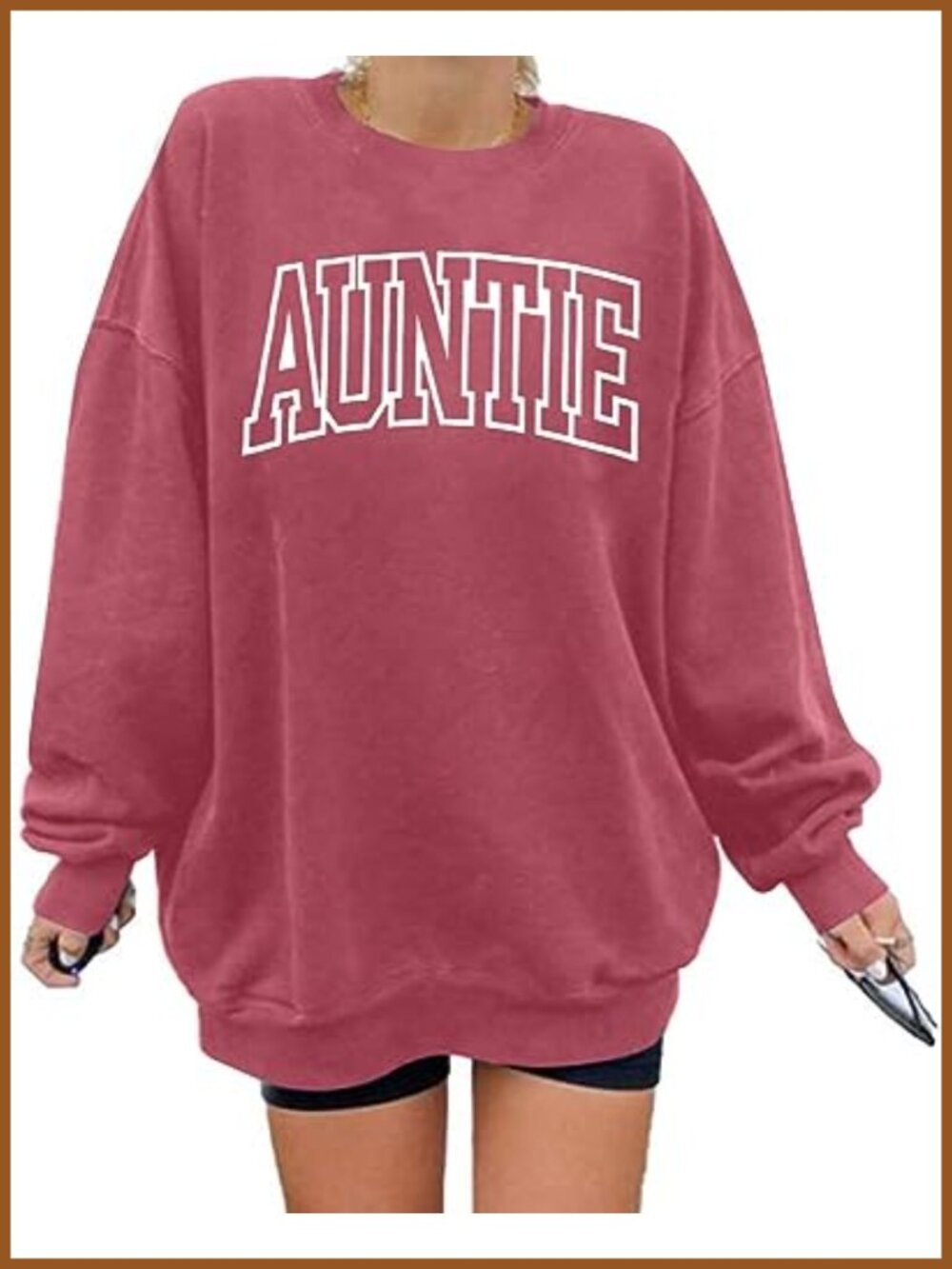 Women's Cool Aunt Letter Print Crewneck Sweatshirt Long Sleeve Pullover